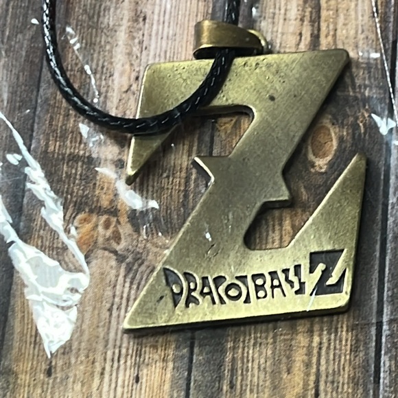 5for$10 Dragon Ball Z Dull Golden Z Black Wire Necklace NWOT Jewerly - Picture 3 of 4